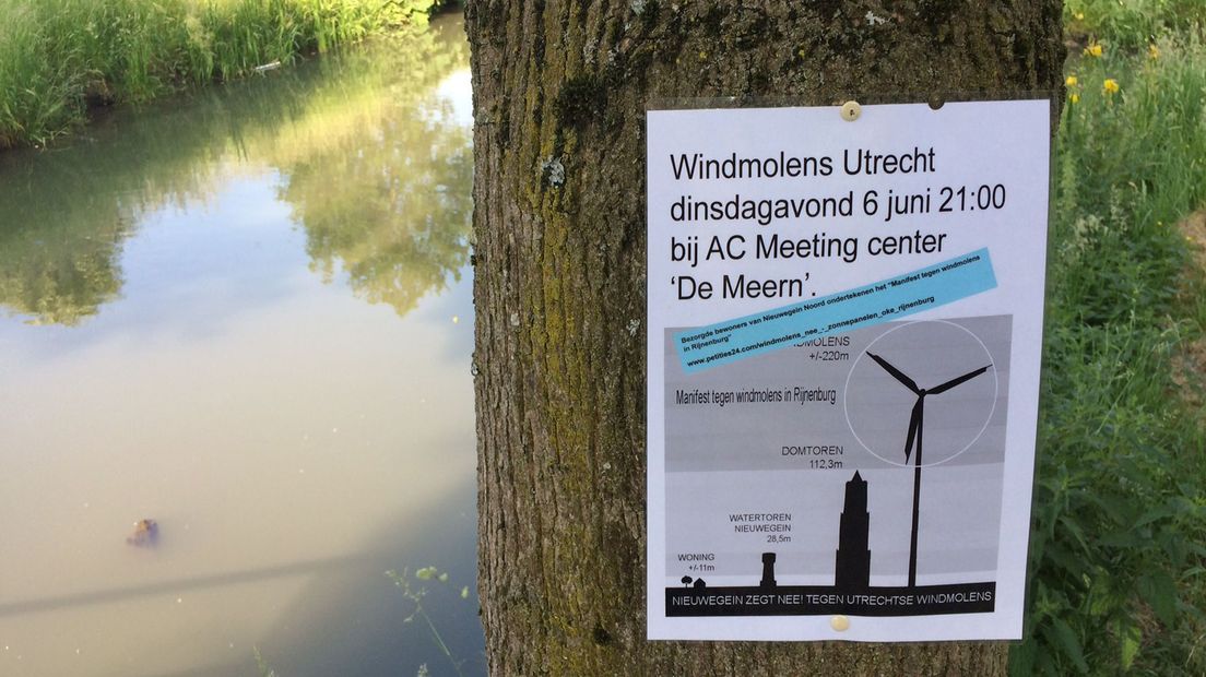 Omwonenden en IJsselstein tegen windmolens Rijnenburg.