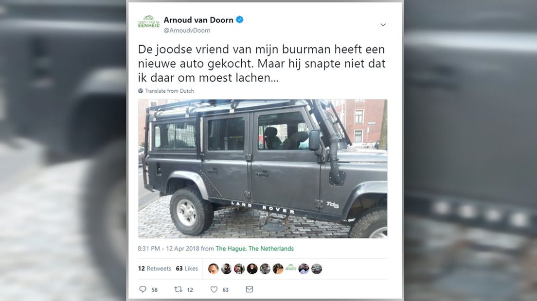 De tweet die voor woede zorgde bij het CIJO. 