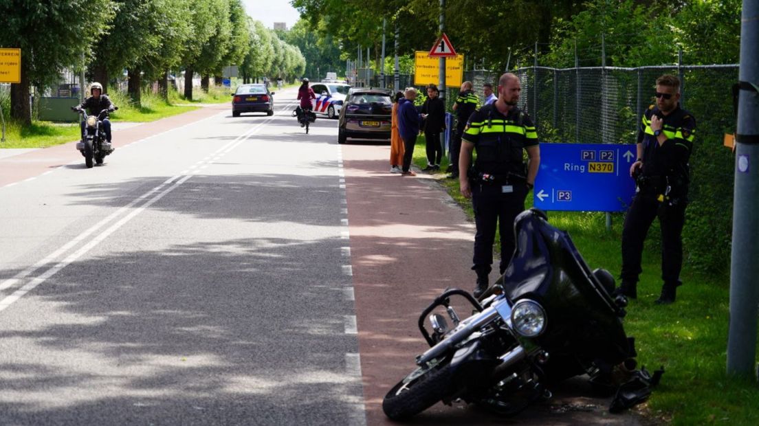 De motor ligt op zijn kant