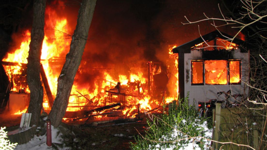 Caravan uitgebrand op camping