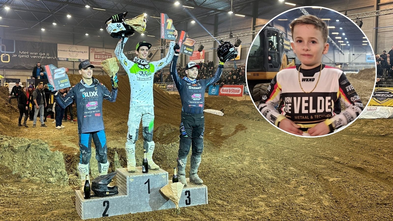 Noël (7) rijdt zijn eerste Supercross in Goes: 'Eng? Nee, eigenlijk niet'
