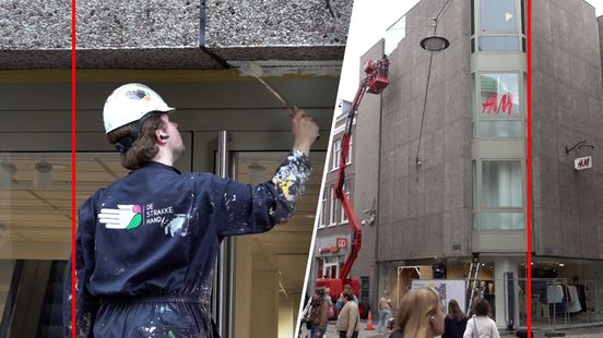 _Yard_ vrolijkt de grijze muur op van pand modeketen in Arnhemse Weverstraat