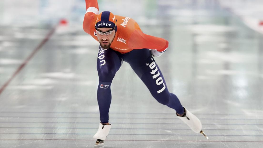 Kjeld Nuis op de wereldbekerfinale in Stavanger