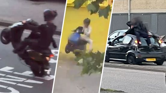 Levensgevaarlijke capriolen in Overvecht: jongeren op rijdende auto's en stuntende scooters Home