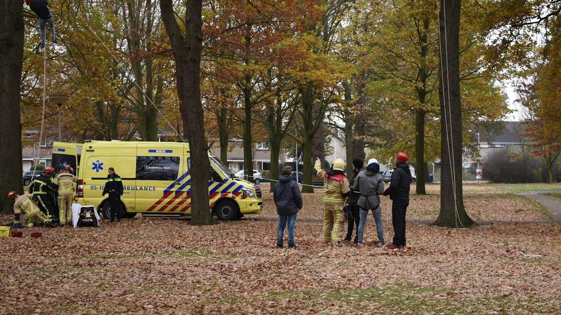 Man gewond na val uit boom in Almelo