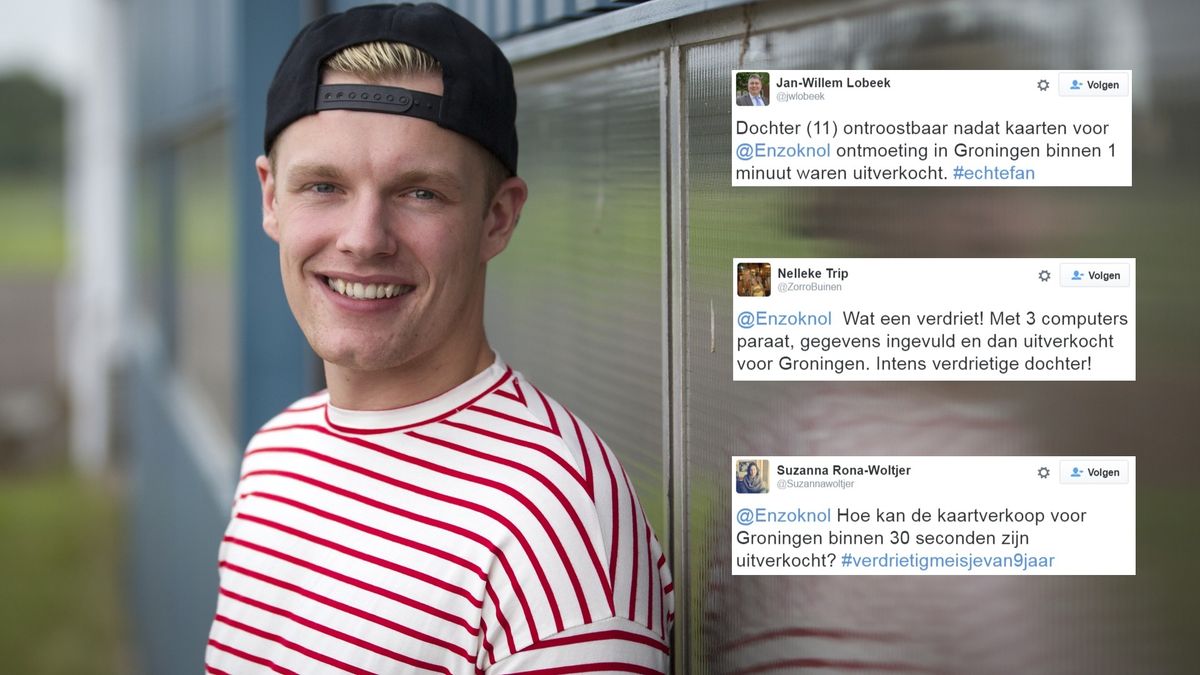 Enzo Knol uitverkocht: ontroostbare tieners en ouders op zoek naar