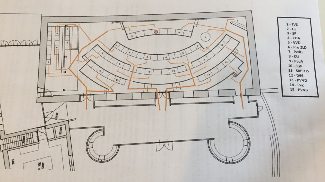 Er zijn plaatsten toegewezen en verplichte looproutes