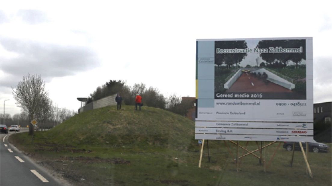 De provinciale weg N322 bij Zaltbommel wordt aangepakt.