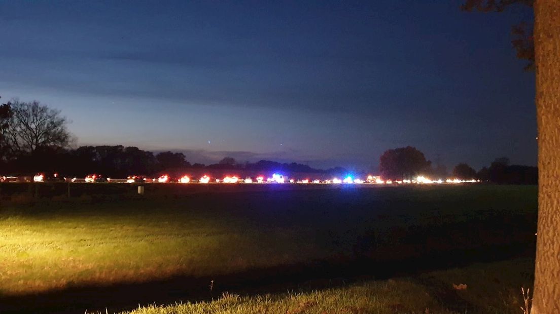 Een kettingbotsing is de oorzaak van de file