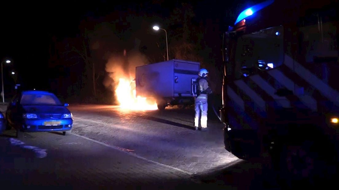 Vrachtwagen in brand in Hengelo