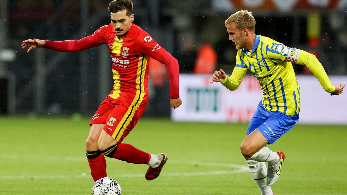 Iñigo Córdoba maakte het enige doelpunt voor Go Ahead Eagles tegen RKC Waalwijk