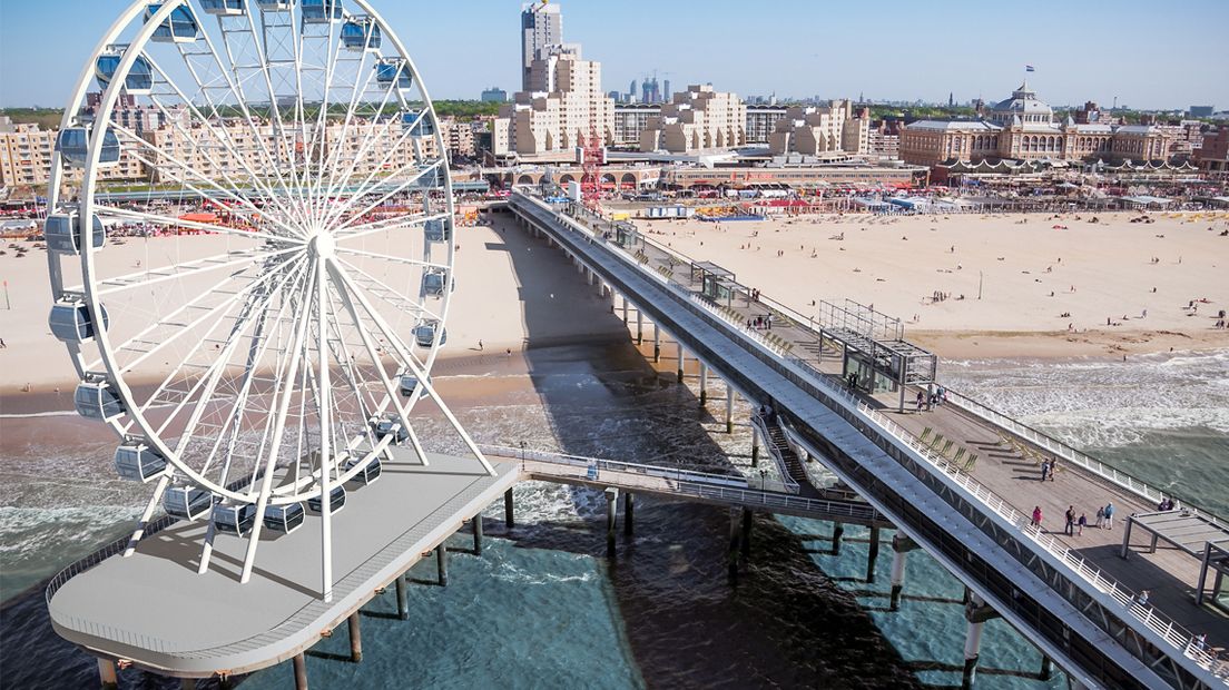 Reuzenrad op De Pier Scheveningen (artist impression)