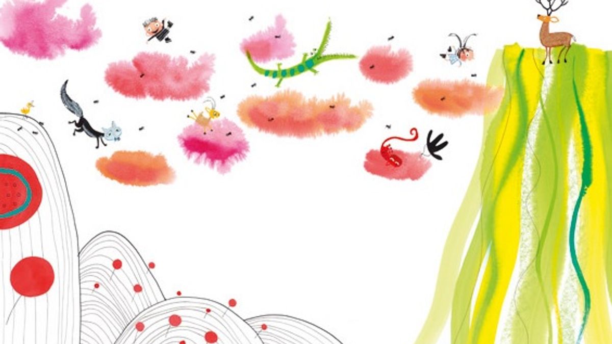 Rennen naar de speeltuin in prentenboek Kinderboekenweek van Mies van Hout