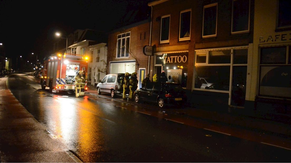 Brand in tattooshop Deventer