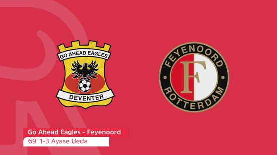Zo klonk de 1-3 van Ayase Ueda bij Go Ahead Eagles-Feyenoord op Radio Rijnmond