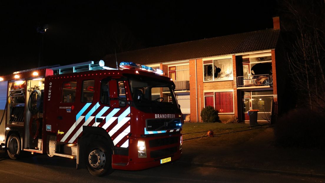 De door brand getroffen woning