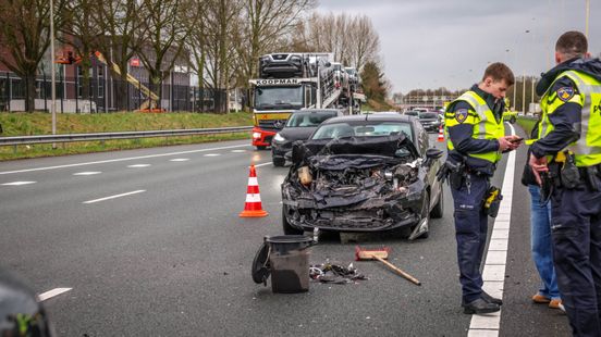 Kop- staartbotsing A1 bij Amersfoort. Kop- staartbotsing A1 bij Amersfoort.