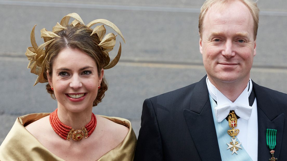 Prinses Annemarie en prins Carlos tijdens de inhuldiging van koning Willem-Alexander in 2013.