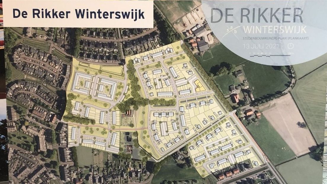 Het bouwplan met 200 woningen.