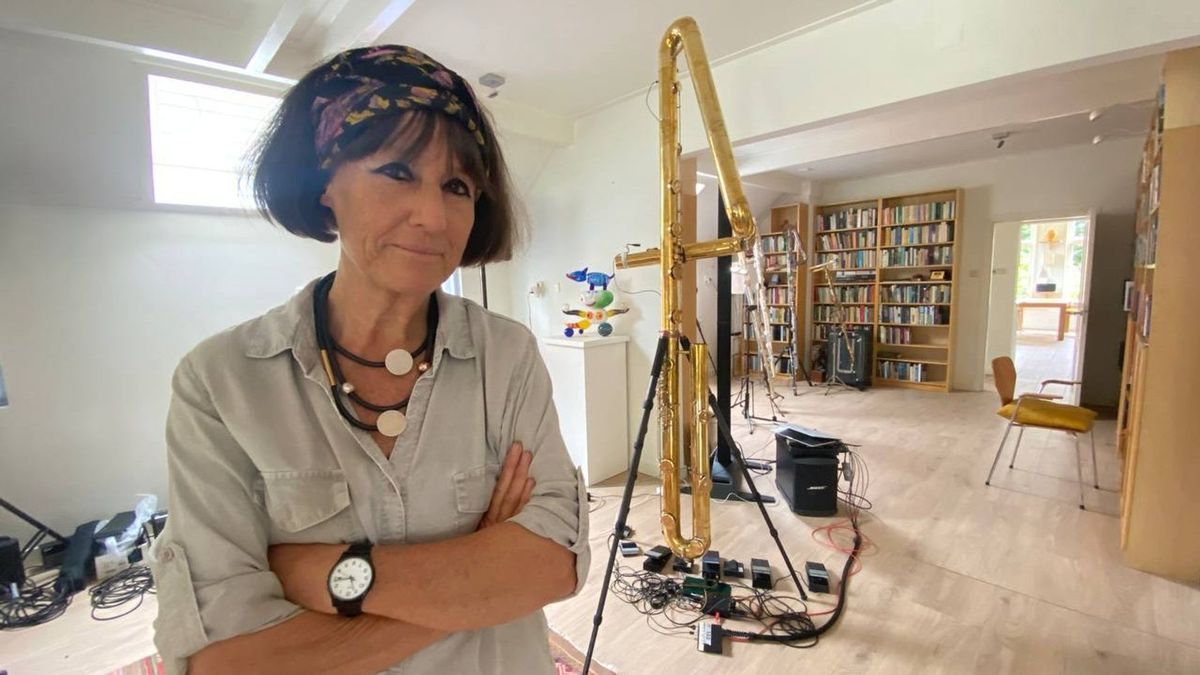 Eva Kingma uit Grolloo bouwt jaren aan metershoge fluit: 'Het is een bizar ding'