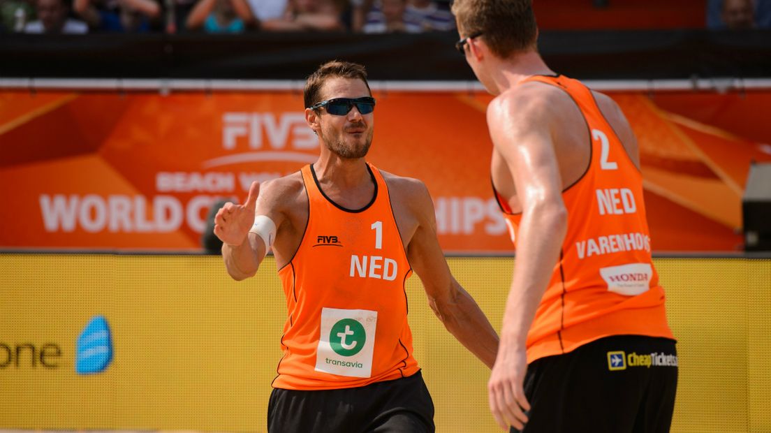 WK beachvolleybal 2015, Reinder Nummerdor (l) en Christiaan Varenhorst (r)