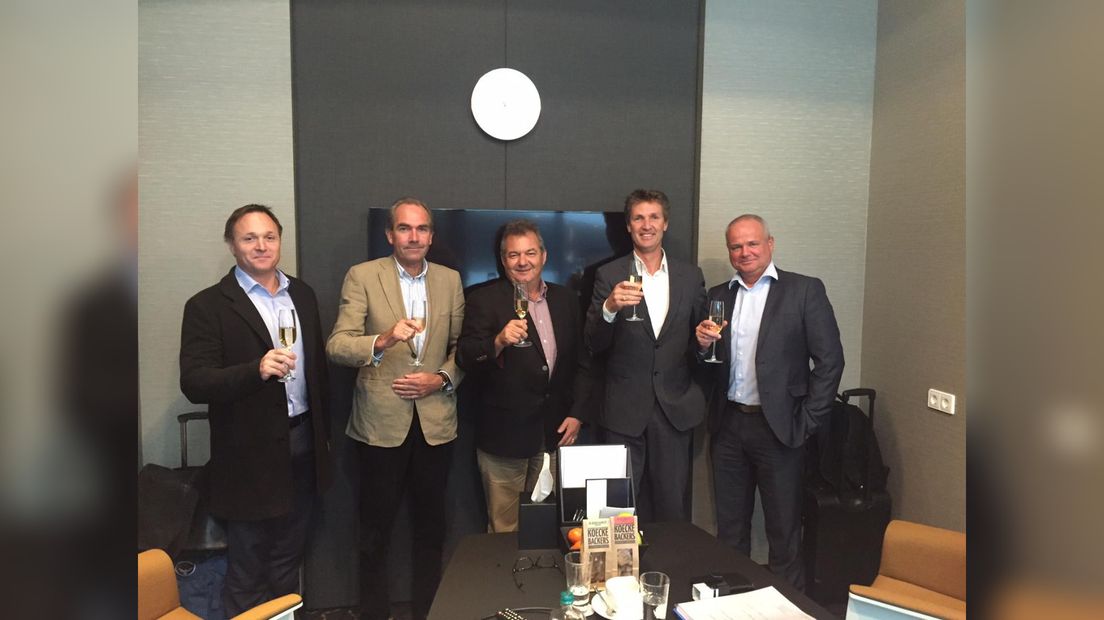 Scott Nicholls (Chief Operating Officer Strategic Marine), Jan Willem Doeksen (CEO Koninklijke Doeksen), Mark Schiller (CEO Strategic Marine), Paul Melles (CEO Rederij Doeksen), Johan Tuk (CFO Koninklijke Doeksen).