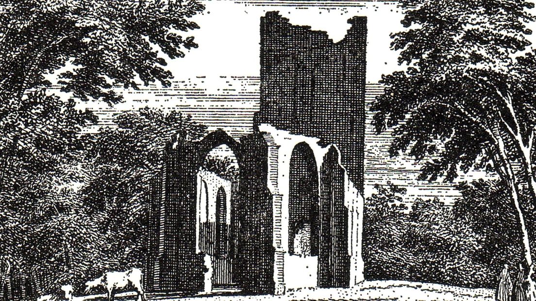 De overblijfselen van de kerk in Baarland uit 1743