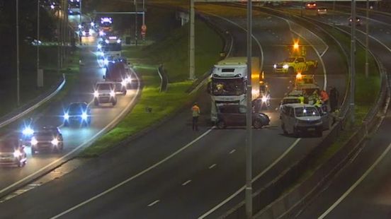 Drukke ochtendspits op A15