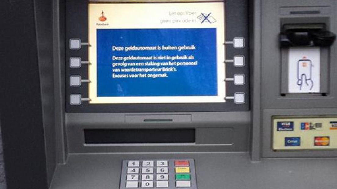 Weer acties bij Brink's, geldautomaten waarschijnlijk niet bijgevuld