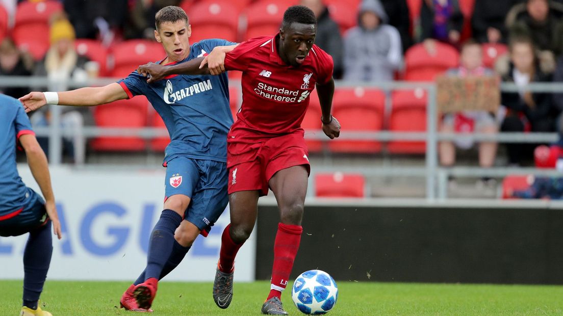 24 oktober 2018: Bobby Adekanye in het shirt van Liverpool