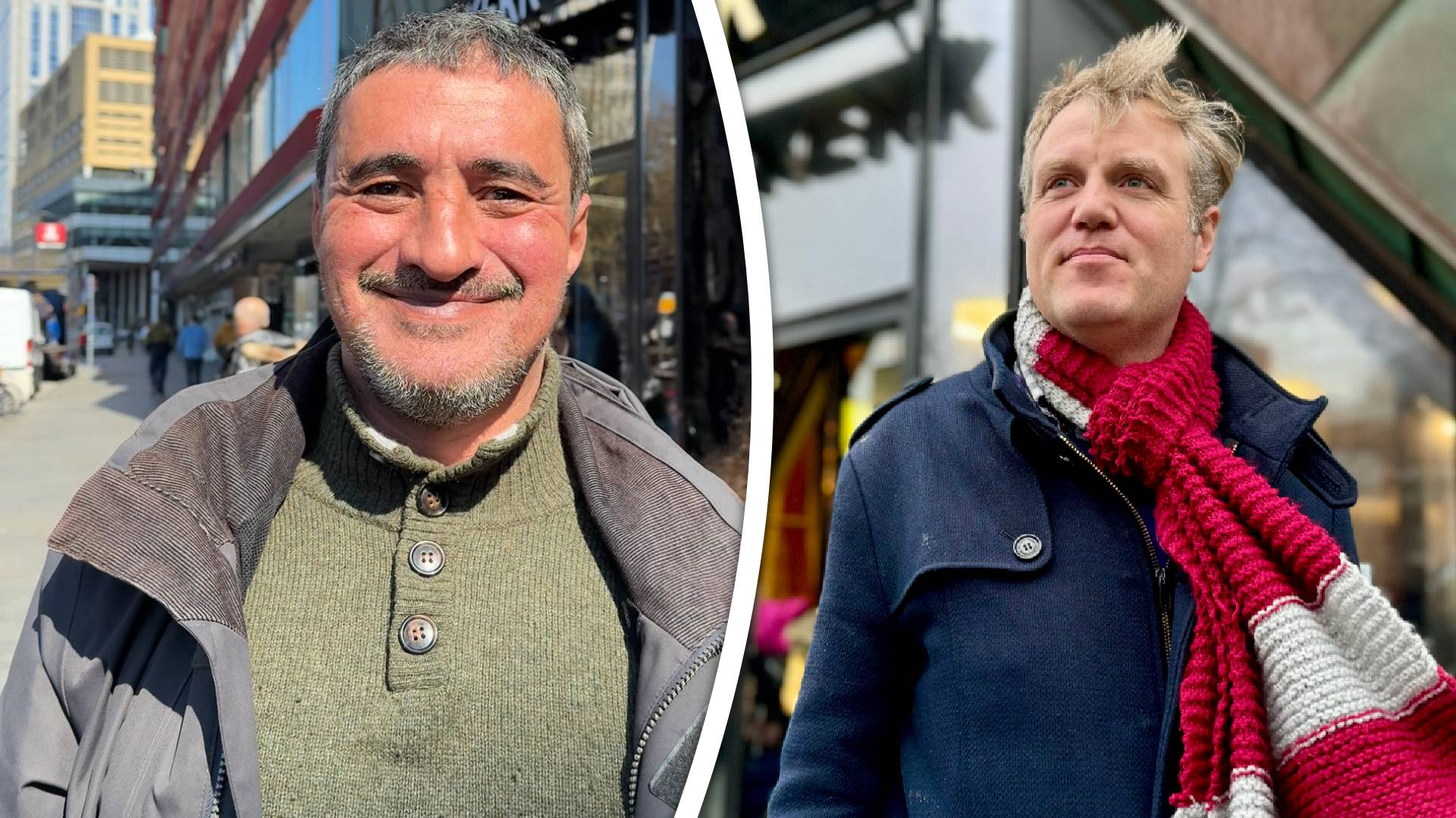 Rijnmond-vriend Lala (L) en predikant Martijn van Leerdam (R).