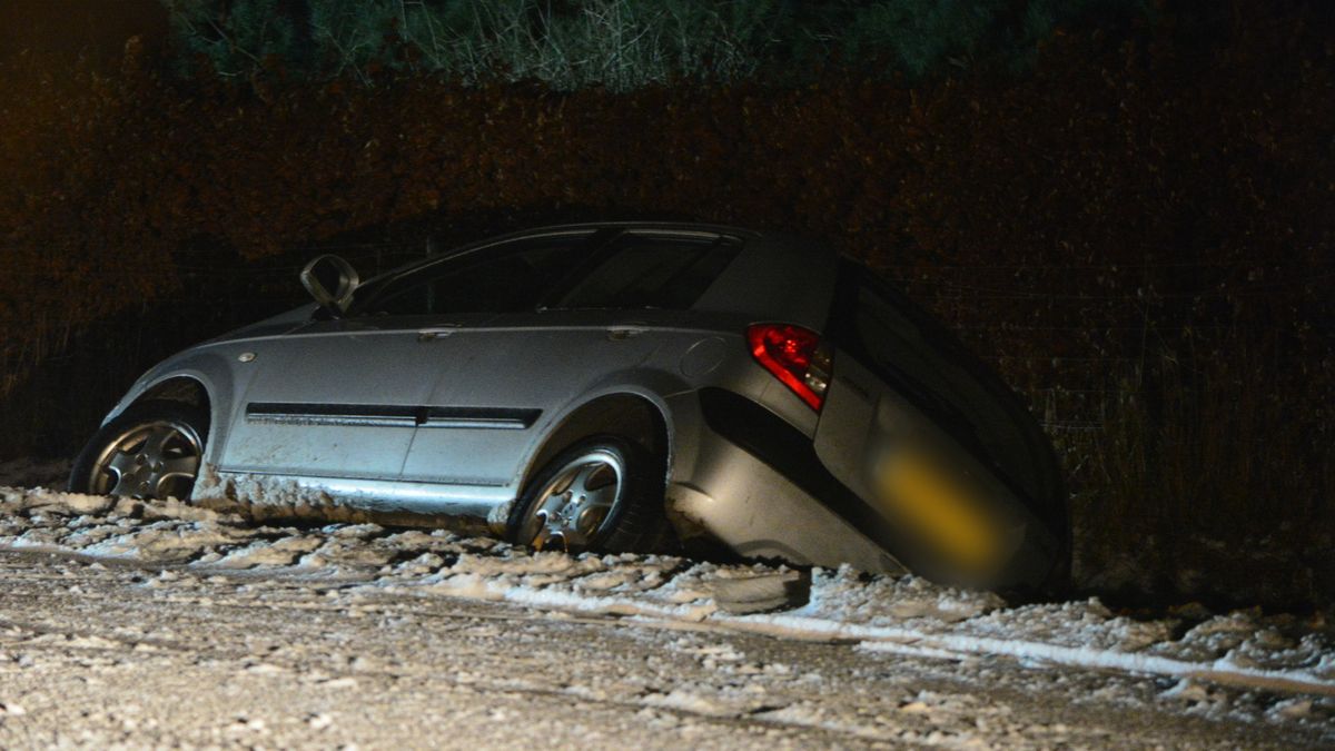 Auto glijdt bij Witharen in de sloot