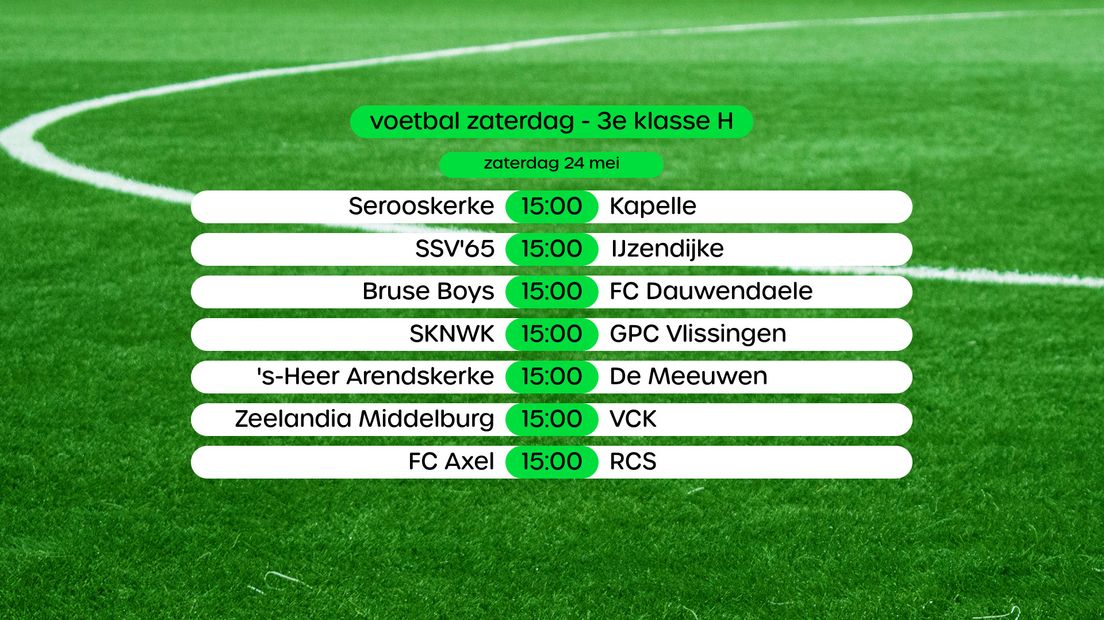 De wedstrijden in de 3e klasse H, swipe voor de stand