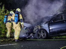 Gezin ontsnapt uit brandende auto in Vries