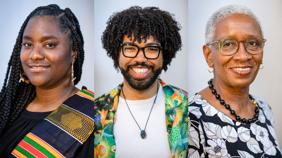 V.l.n.r.: adviescommissieleden Joan Biekman, Steven Dias Pires en Lilian Callender