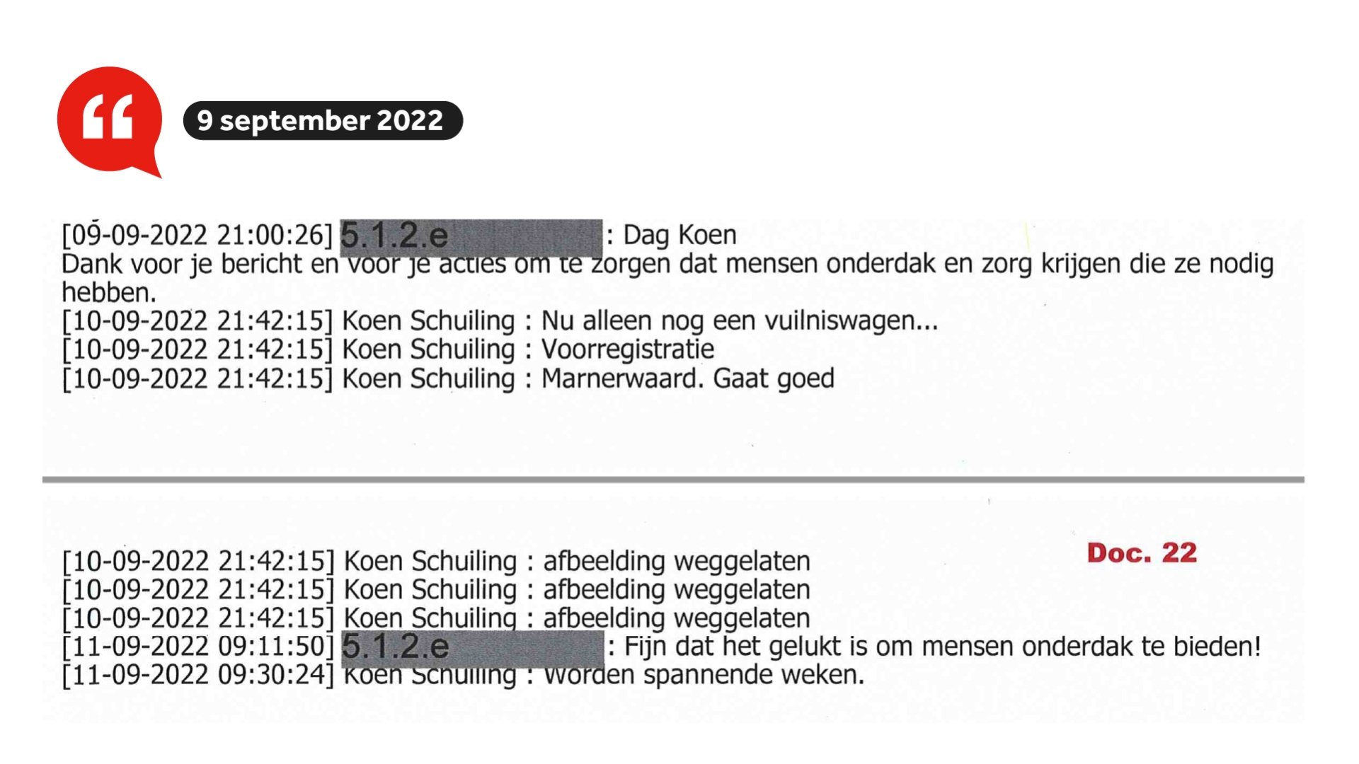 De laatste WhatsApp-berichten tussen de hoofdinspecteur en de voorzitter van de veiligheidsregio