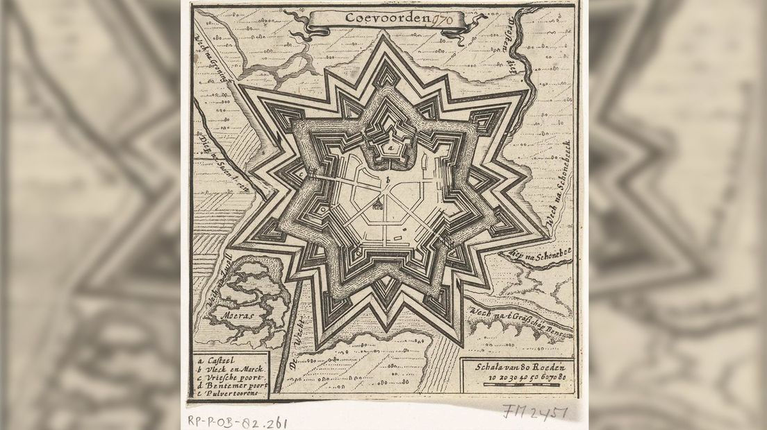 Plattegrond van Coevorden, 1672, anoniem, 1673 - 1699