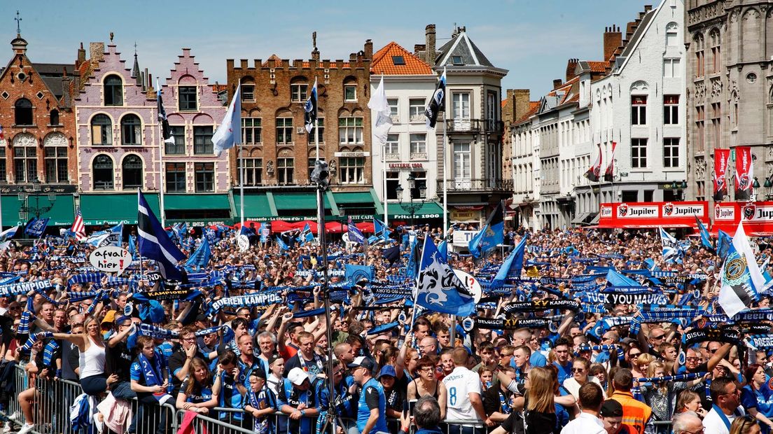 Club Brugge viert z'n laatste titel op de Markt in de stad