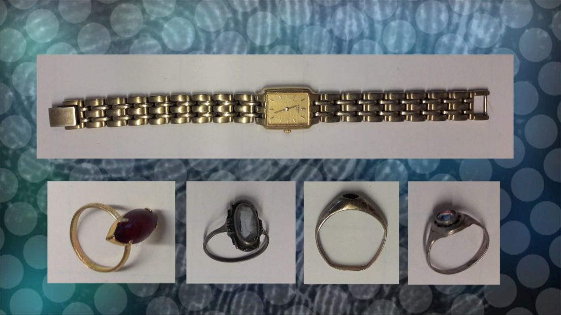 De aangetroffen sieraden | Foto's: Politie