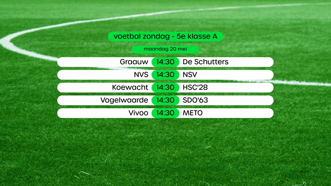 Programma 5e klasse A zondag, swipe voor stand