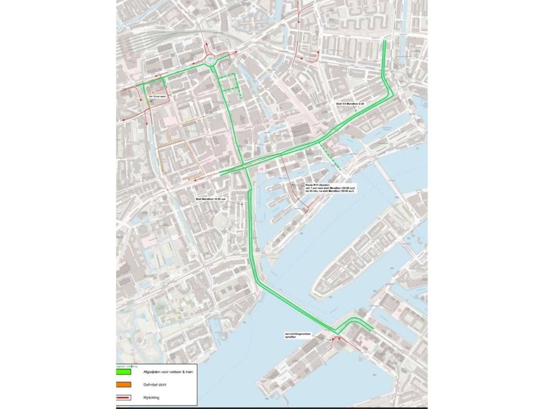 Welke straten zijn afgesloten tijdens Marathon Rotterdam 2023