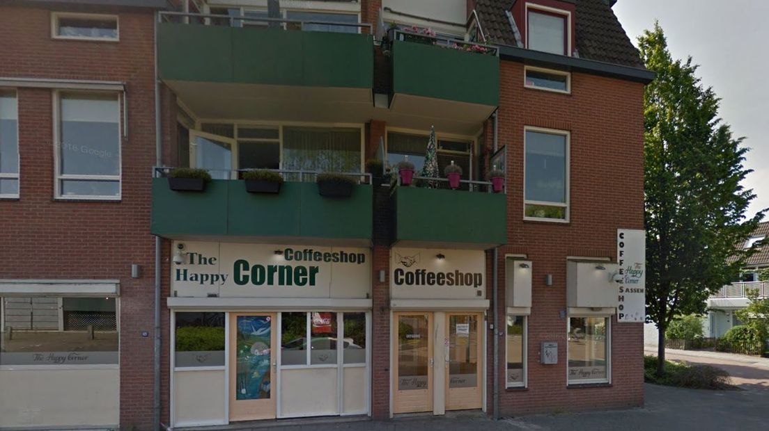 Happy Corner, de enige coffeeshop die Assen nu heeft (Rechten: Google Streetview)
