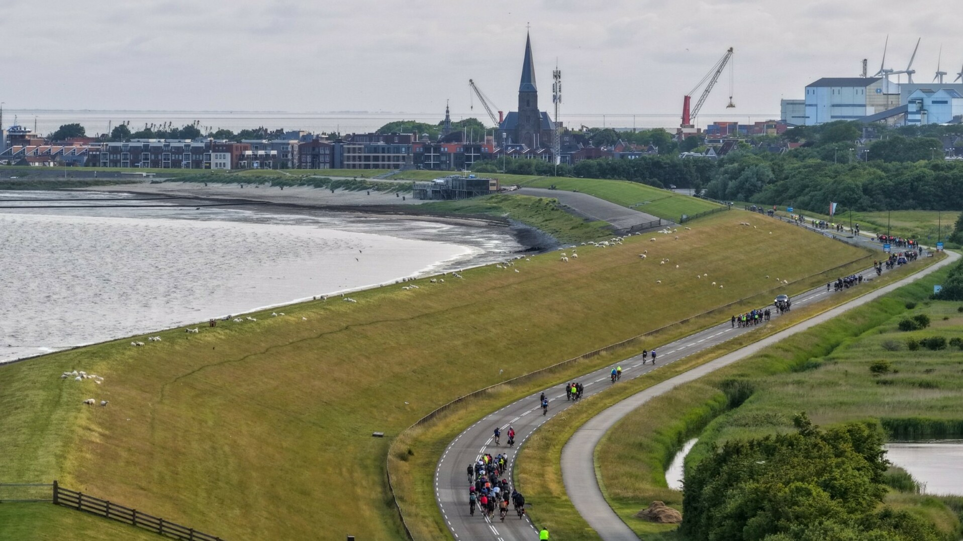 De eerste fietsers zijn in Harlingen aangekomen