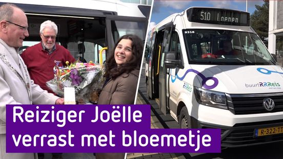 Busreizigster Joëlle verrast met een bloemetje: “Buurtbussen zijn een succes’