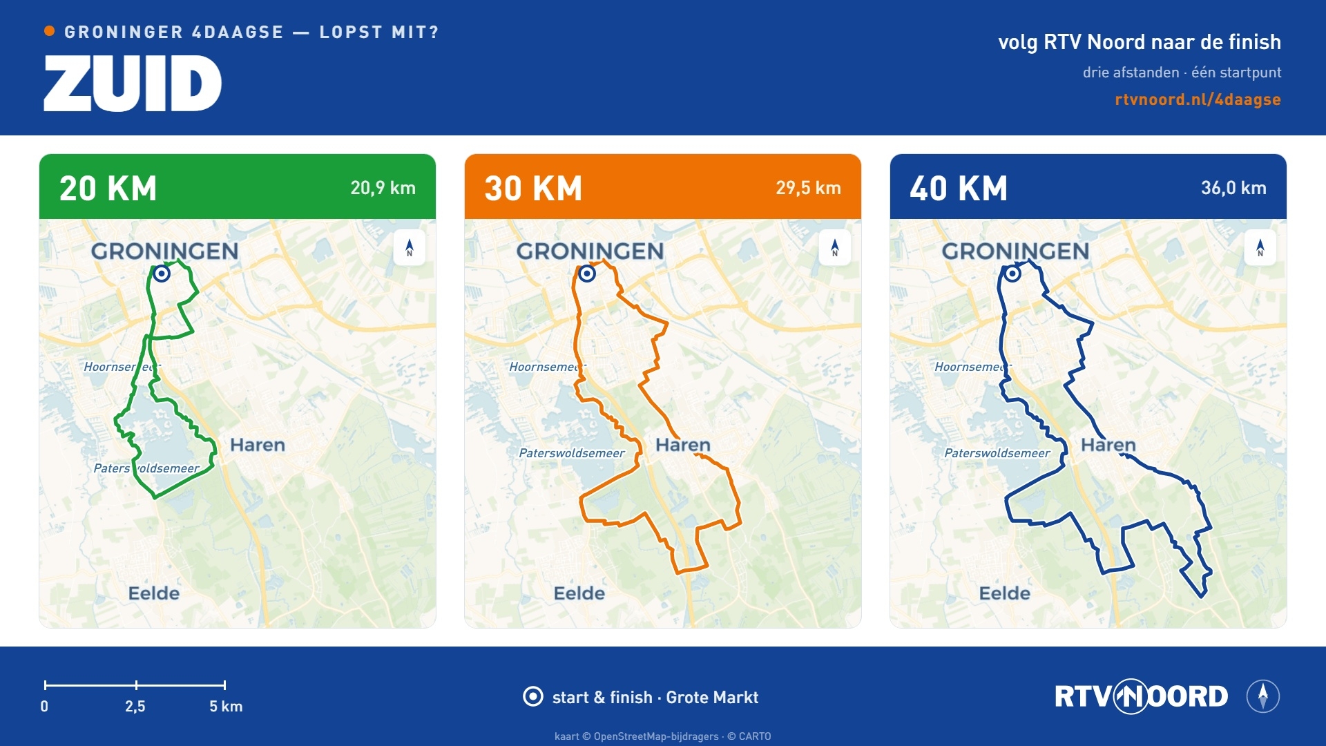 De routes van vrijdag 7 augustus