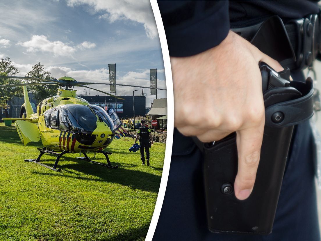 Nadat de verdachte werd neergeschoten door de politie, mocht hulp van een traumahelikopter niet meer baten.