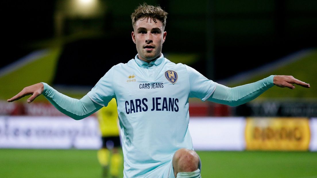 David Philipp na zijn doelpunt tegen VVV-Venlo I