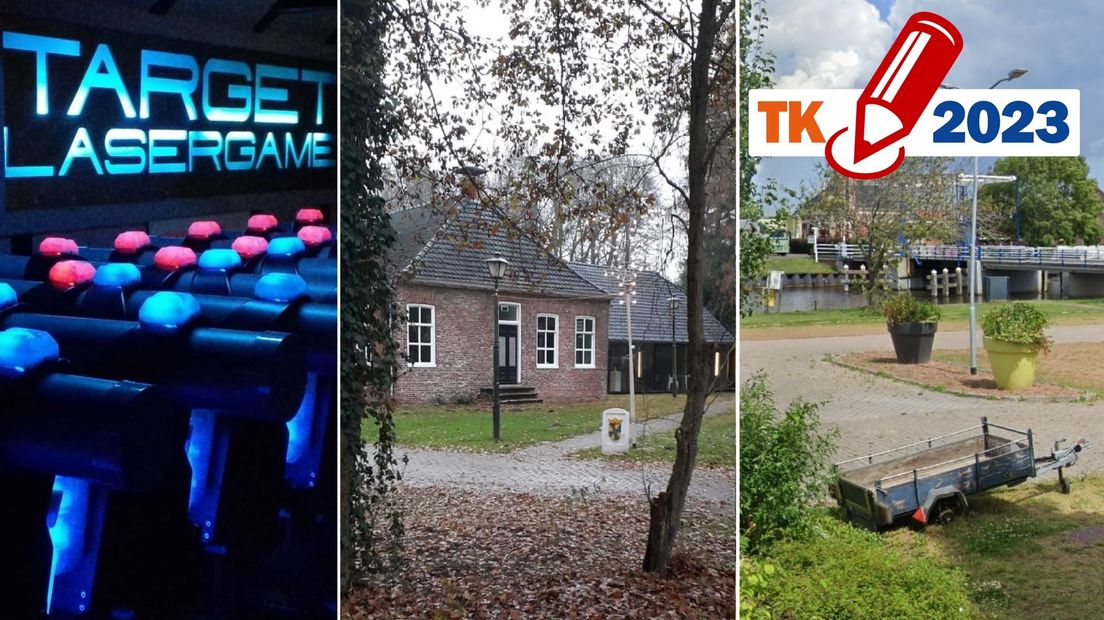 Target Lasergame in Groningen, Museum Westerwolde in Bellingwolde en de openbare parkeerplaats in Termunterzijl
