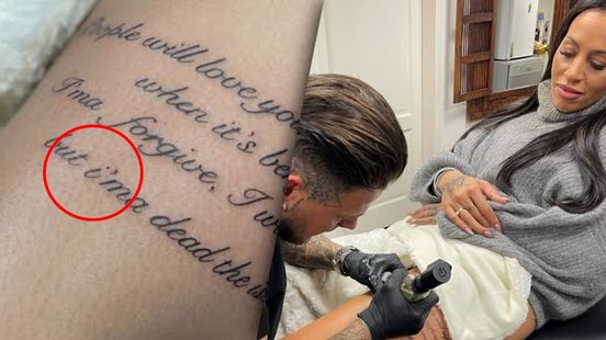 Tattoo-artiest Kaye maakt 'fout' op bovenbeen Glennis Grace