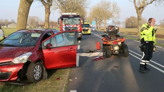 Frontale botsing op N333 tussen busje en quad, weg deel van de avond dicht. Frontale botsing op N333 tussen busje en quad, weg deel van de avond dicht.
